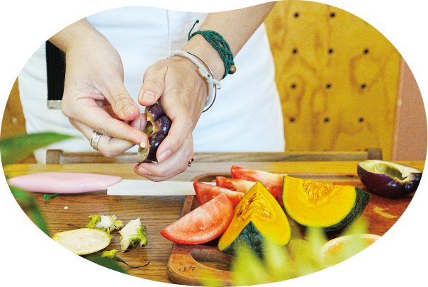 holding a purple bell pepper photo