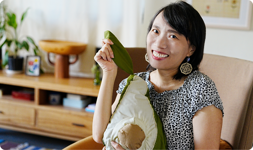 tina with an advocado