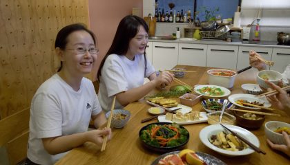 two people at the dinner table